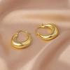 18K Gold-Plated Irregular Oval Metal Texture Women's Earrings