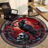 1PC Raven Stained Decor Office Round Rug, Non slip, Soft and Durable Office Rug for Interior Decoration, Perfect for Office
