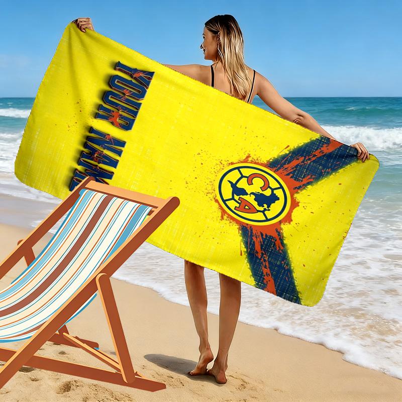 Name Custom Club America Print Beach Towel, Large Soft Quick Dry Towel for Beach Camping Swimming