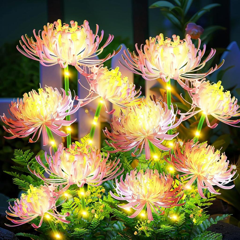 Solar Garden Lights Outdoor, LED Solar Flower Lights, Waterproof Landscape Lighting for Pathway, Yard, Patio Decor