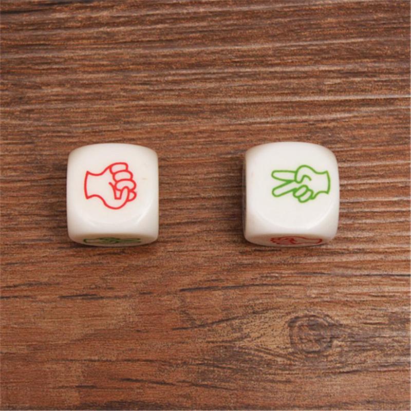 Lustiges 2er-Set Fingerratespiel Würfel Schere Stein Papier Spielzeug Schere Stein Boson Familienparty Brettspiele