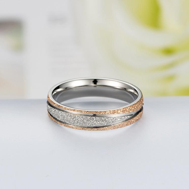 Titanium Steel Matte Couple Ring Lover Ring Korean Version Pearl Sand Men s and Women s Hand Jewelry 7#