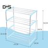 HOW-E 3/4 Layers Shoe Rack Assembled Easy Installation Stainless Steel Household Slipper Storage Shelf