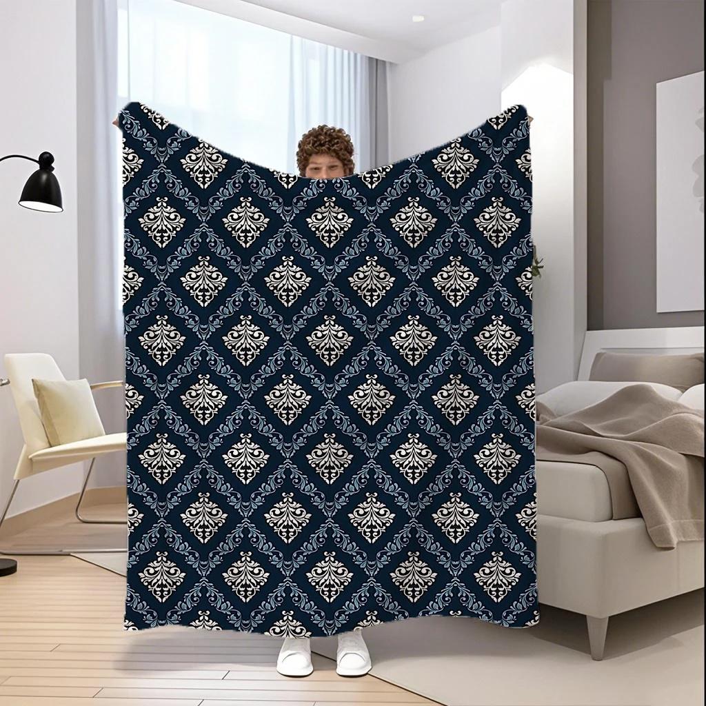 Patterned Bed Blanket Microfiber Flannel Cover Blanket Bedroom Living Room Sofa Soft And Comfortable Home Decoration