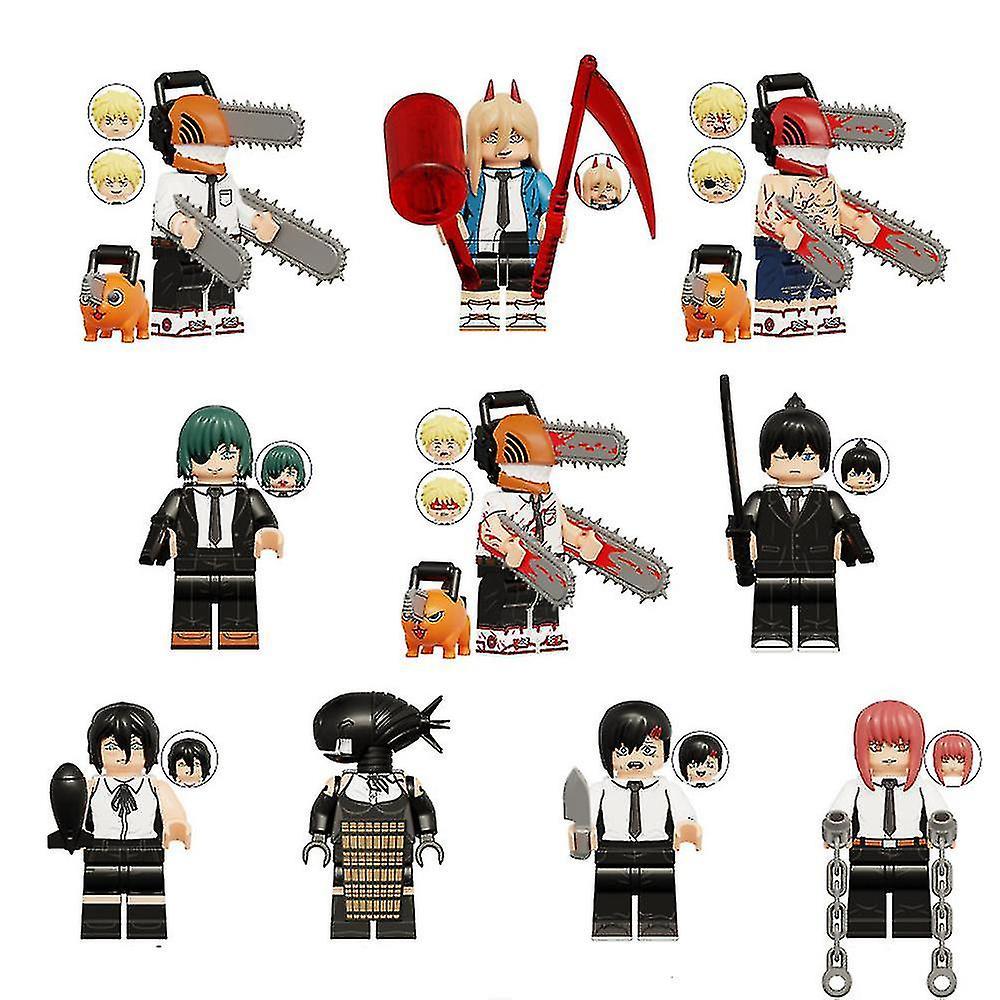 10 buc/set Chainsaw Man Bloc de Construcție Minifigurină Păpuși Asamblate Mini Figurine Jucării Cadouri pentru Copii