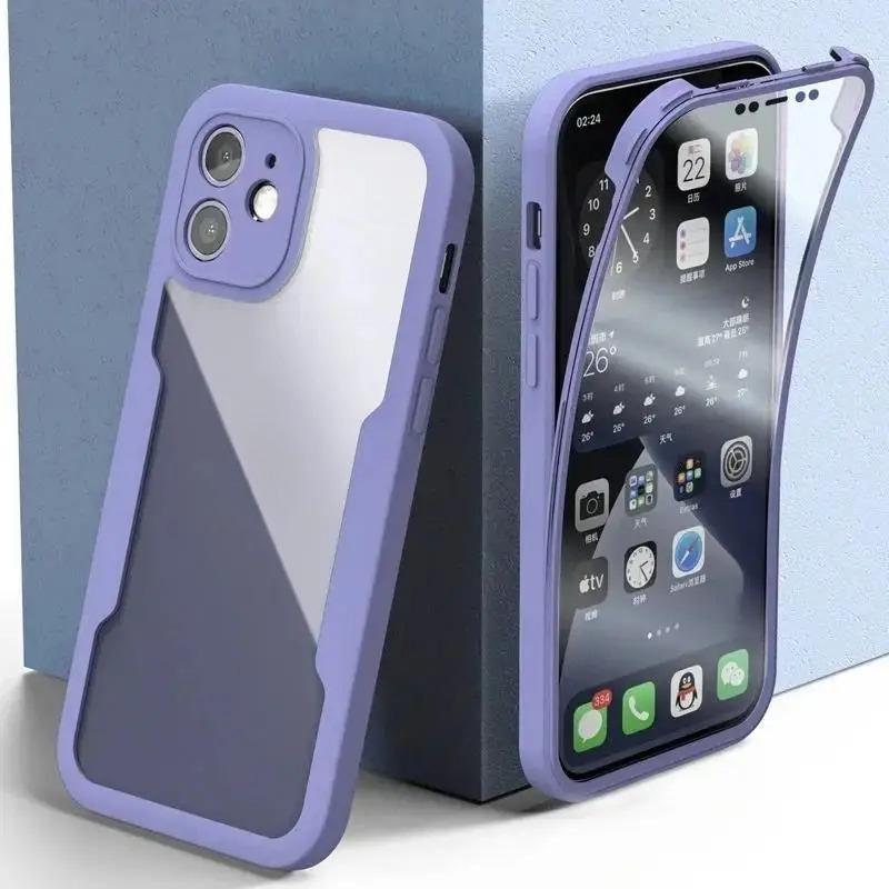 360 Full Cover Case For iPhone 17Air 16 15 14 13 11 12 Pro Max 16Plus Silicone Screen Shockproof Cover Protection Armor Cover