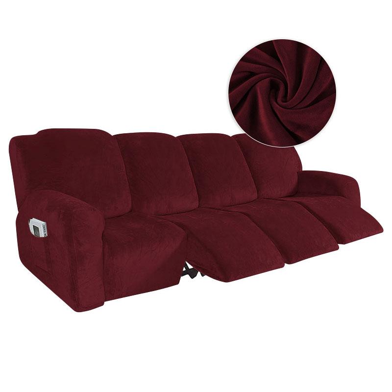 1/2 Seater Stretch Recliner Sofa Cover Soft Velvet Lazy Boy Armchair Covers Elastic Non Slip Sofa Slipcovers for Living Room