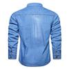Plus Size 5XL Spring Long Sleeve Loose Denim Shirts Men Pure Cotton Shirt Male Autumn Fashion Casual Outwear Shirts