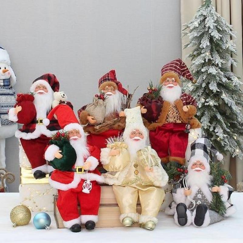 1PCS 2026 Christmas Decoration for Home Santa Claus Plush Doll 30cm Navidad Home Wedding Party Deco Xmas Ornaments New Year Gift