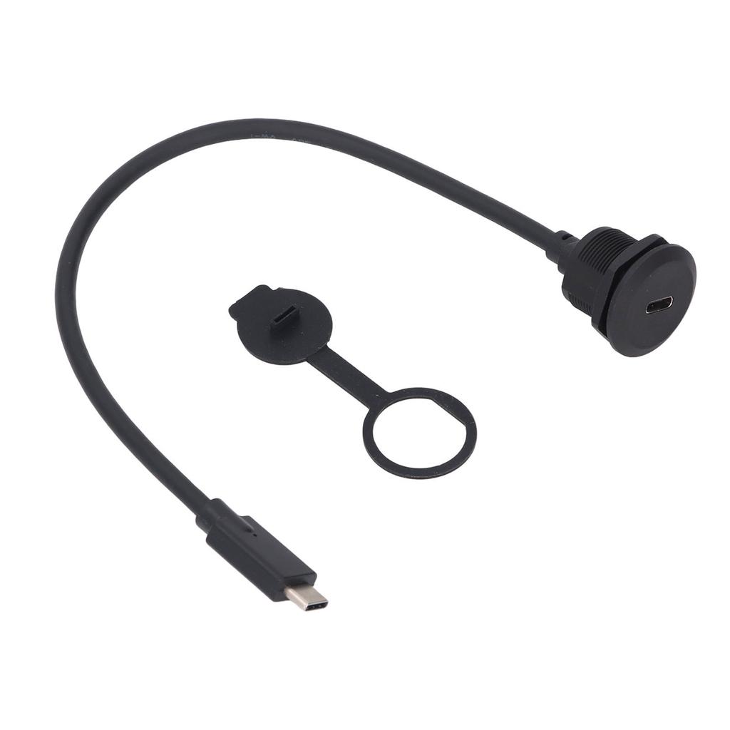 Type C 3.1 Male To Female Cable Thread Fixed Flush Mount Adapter Cord PD 60W 20V 3A Fast Charging 10