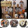 12Pcs Halloween Wooden Pendant Decorations Pumpkin Ghost Hanging Ornament Tags For Halloween Party Tree Decoration Diy Crafts