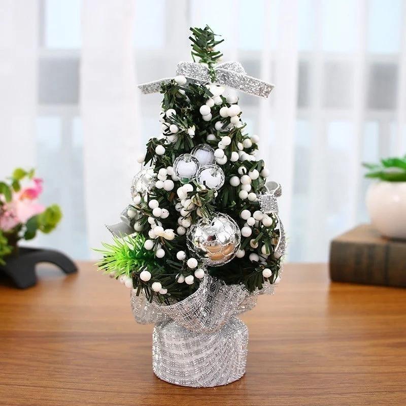 20cm Mini Christmas Tree Desk Table Decor Small Party Ornaments Gift Home Decoration Party DIY Festival Supplies