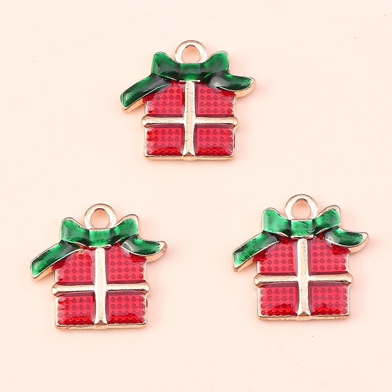 10pcs 15x22mm Cartoon Christmas Charms Enamel Santas Claus Charms Pendants for Jewelry Making DIY Necklace Earrings Accessories