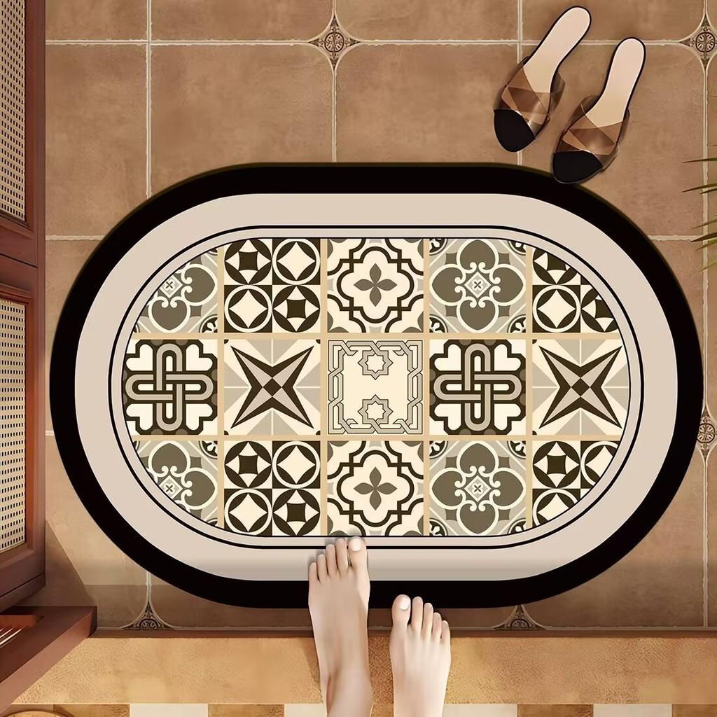 Bathroom Carpet Absorbent Floor Mat Anti Slip Floor Mat Entrance Dirt Resistant Mat