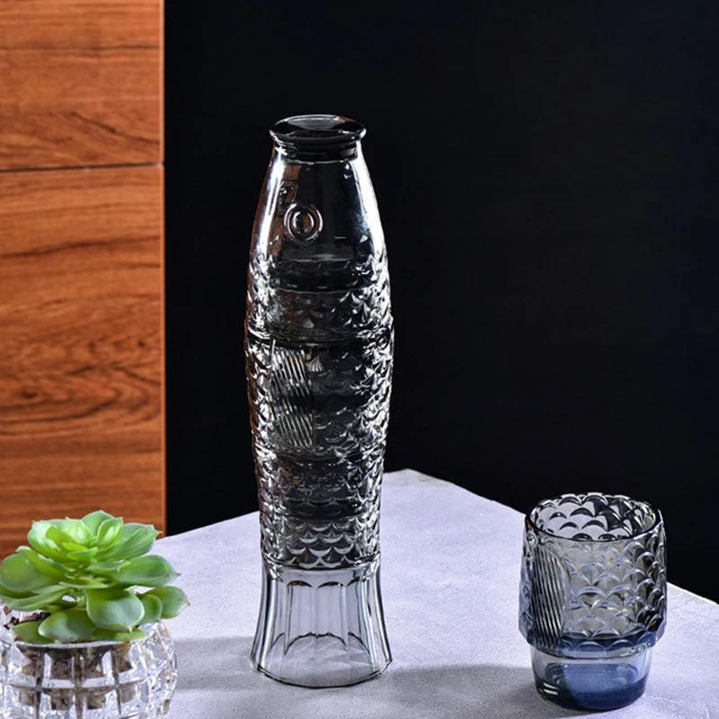 4Pcs/set Creative Koi Fish Cup Fish Shaped Glass Set Stackable Fish Shaped Water Cup Household Water Cup for Wedding Party Gift OTHER