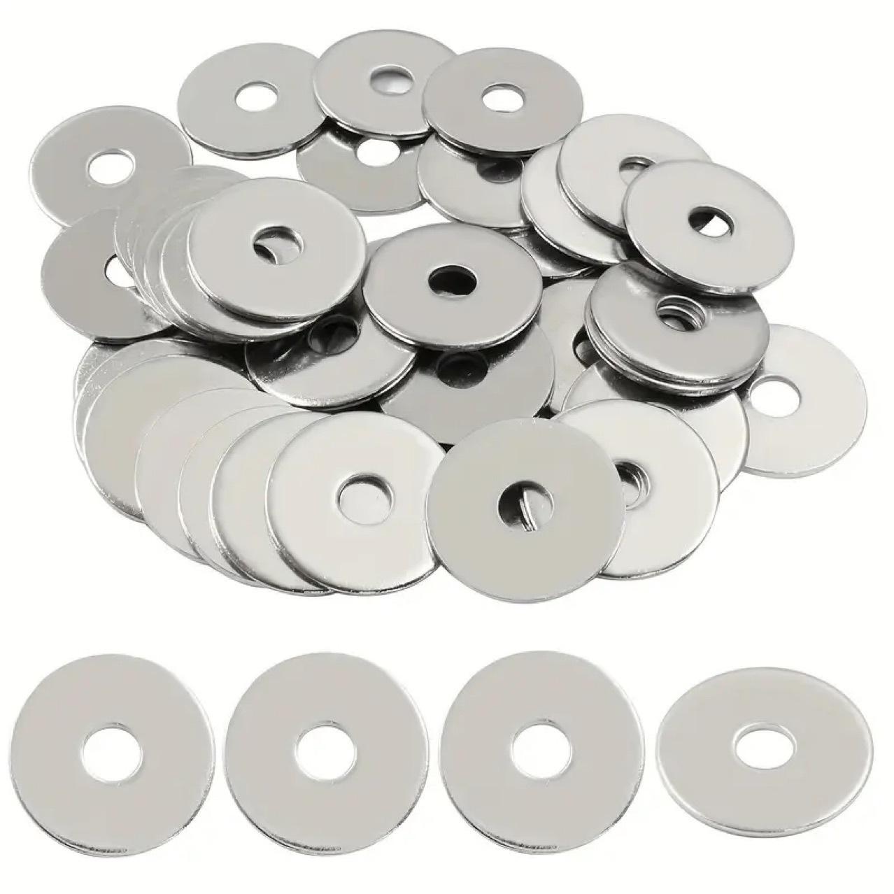 50 утолщенных плоских шайб M6 из нержавеющей стали 304 для внутреннего/наружного использования