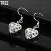 Exquisite 925 Sterling Silver Openwork Heart-Shaped Pendant Earrings Set With AAA Zircon - Fashion Gift Jewelry