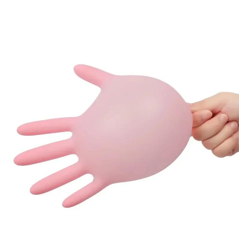 20/50/100PCS Pink Nitrile Gloves Household Cleaning Nitrile Gloves Kitchen Cooking Petcare Beauty Nail Multifunctional Tool