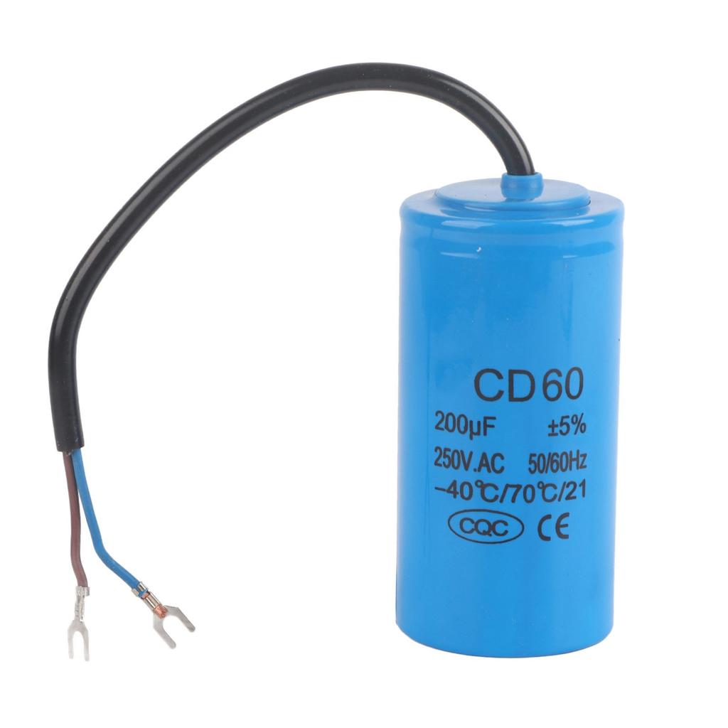 CD60 Run Capacitor with Wire   250V AC 200uF 50 60Hz for Motor Air Compressor