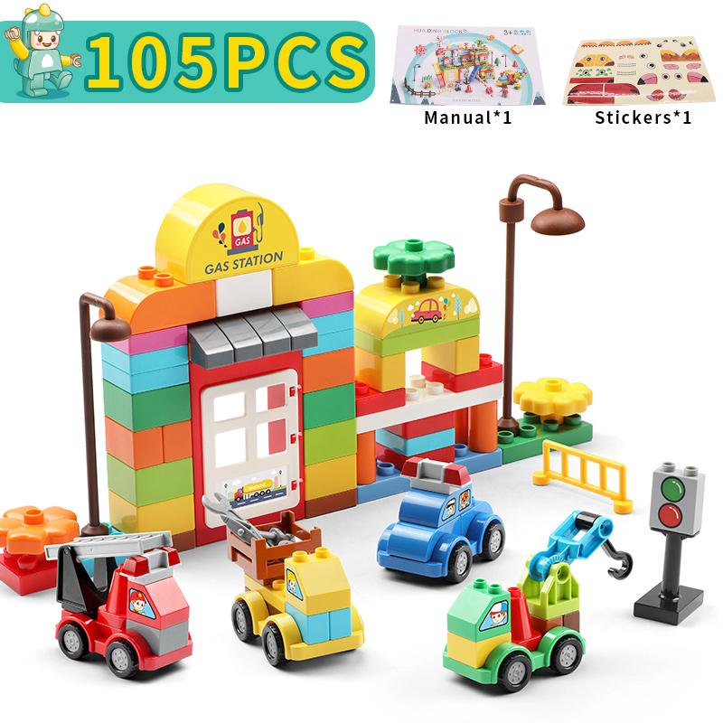 

Игрушки Сделай сам Большой набор креативных строительных блоков из крупных деталей Большого размера Разноцветный Классический Базовый Кирпичик Игрушки Сделай сам для Малыша Рождественские Подарки