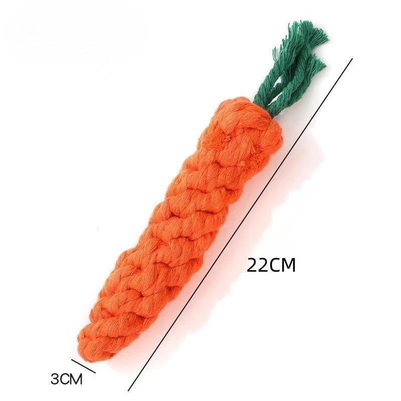 1PCS Carrot Dog Chew Toy Safe Durable Braided Bite Rope for Puppy Teeth Cleaning Molar Exercise Cotton Rope Pet Toy