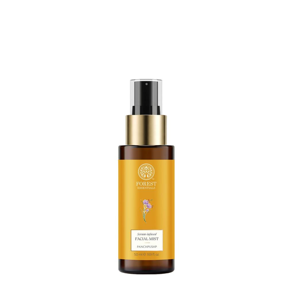 Forest Essentials Serum Infused Facial Mist Panchpushp | Hydrating Steam Distilled Ayurvedic Toner for Fresh, Dewy Skin | Minimises Pores & Refre