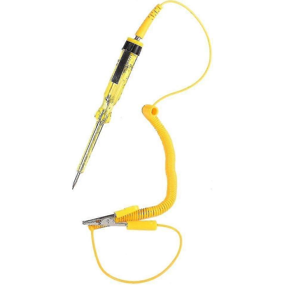 Automotive Circuit Tester, Test Light Probe With Indicator Light And Extended Spring Wire, Dc 6v 12v 24v Light Bulb Voltage Test Pen(yellow)
