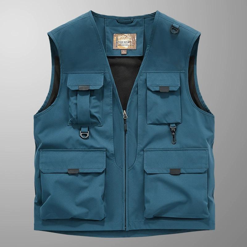 

Men s Coat with Multiple Pockets, Outdoor Workwear, Sports Coat, Casual Shoulder, Sleeveless Mountain Jacket L