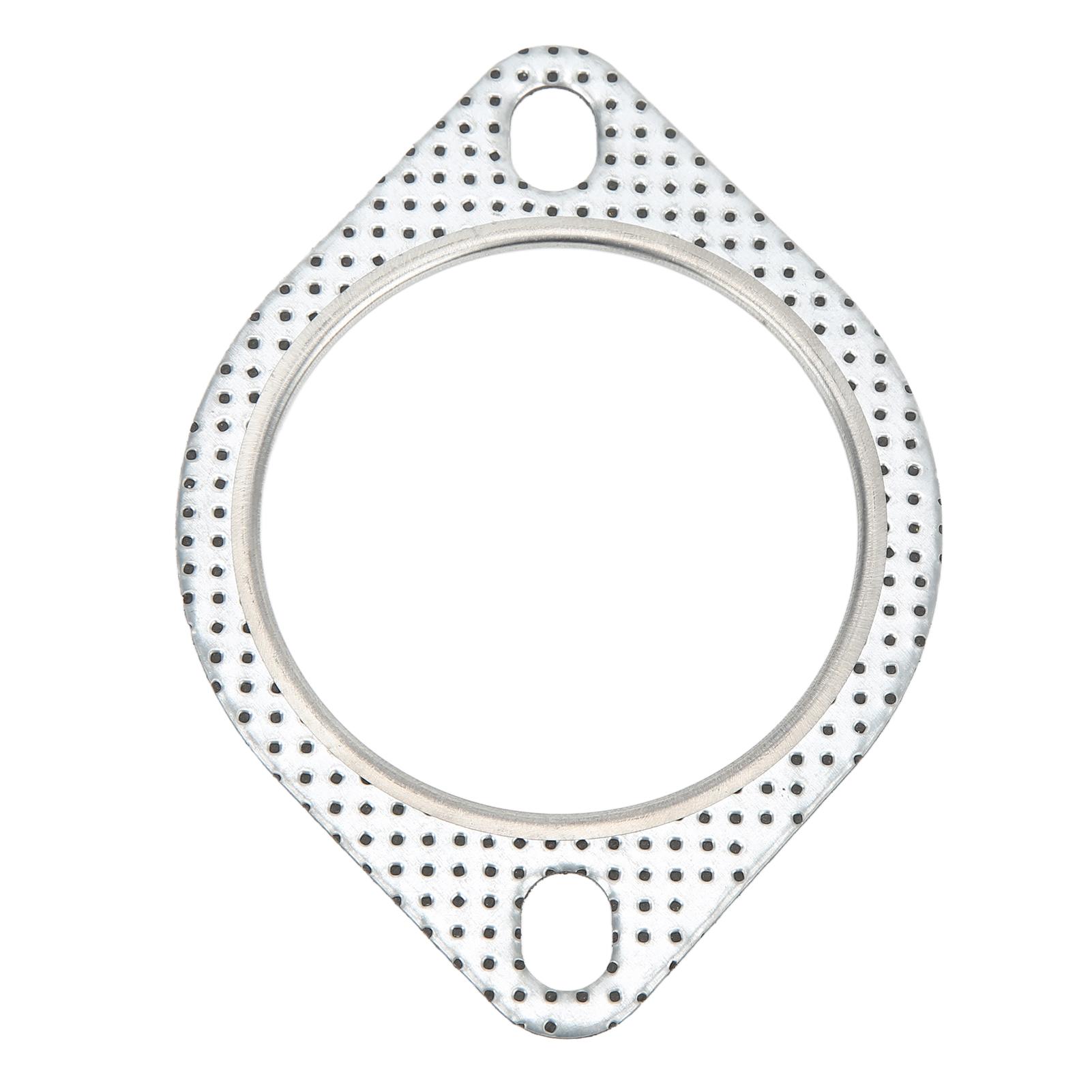 

2 Hole Exhaust Pipe Flange Gasket Perforated Steel Universal for 3in76mm Turbo Vehicle