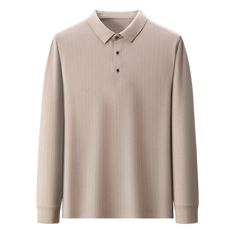 Men'S High Elastic Non-Pilling Loose Non-Ironing Slim-Fitting Mid-Lapel Polo Shirt High Quality