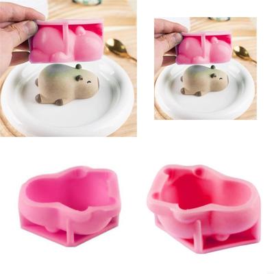 High Temperatures Resistant Silicone Mousse Cake Mold 3D Capybara Chocolate Bakewares Creative Dessert Baking Mould X3UC