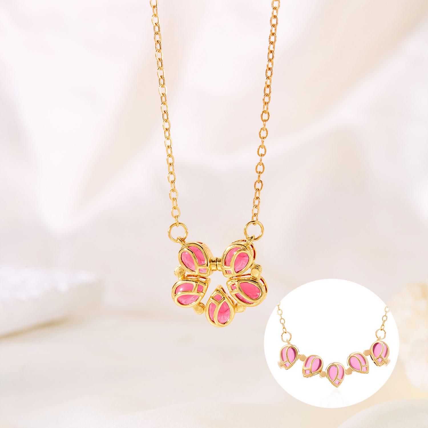 New tulip necklace femininity high sense one wear more tulip necklace magnetic folding necklace