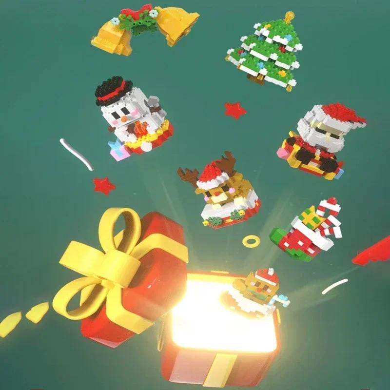 Diy Model Christmas Building Block Santa Claus Snowman Christmas Tree Building Block Toy  Christmas Decoration Party Favours