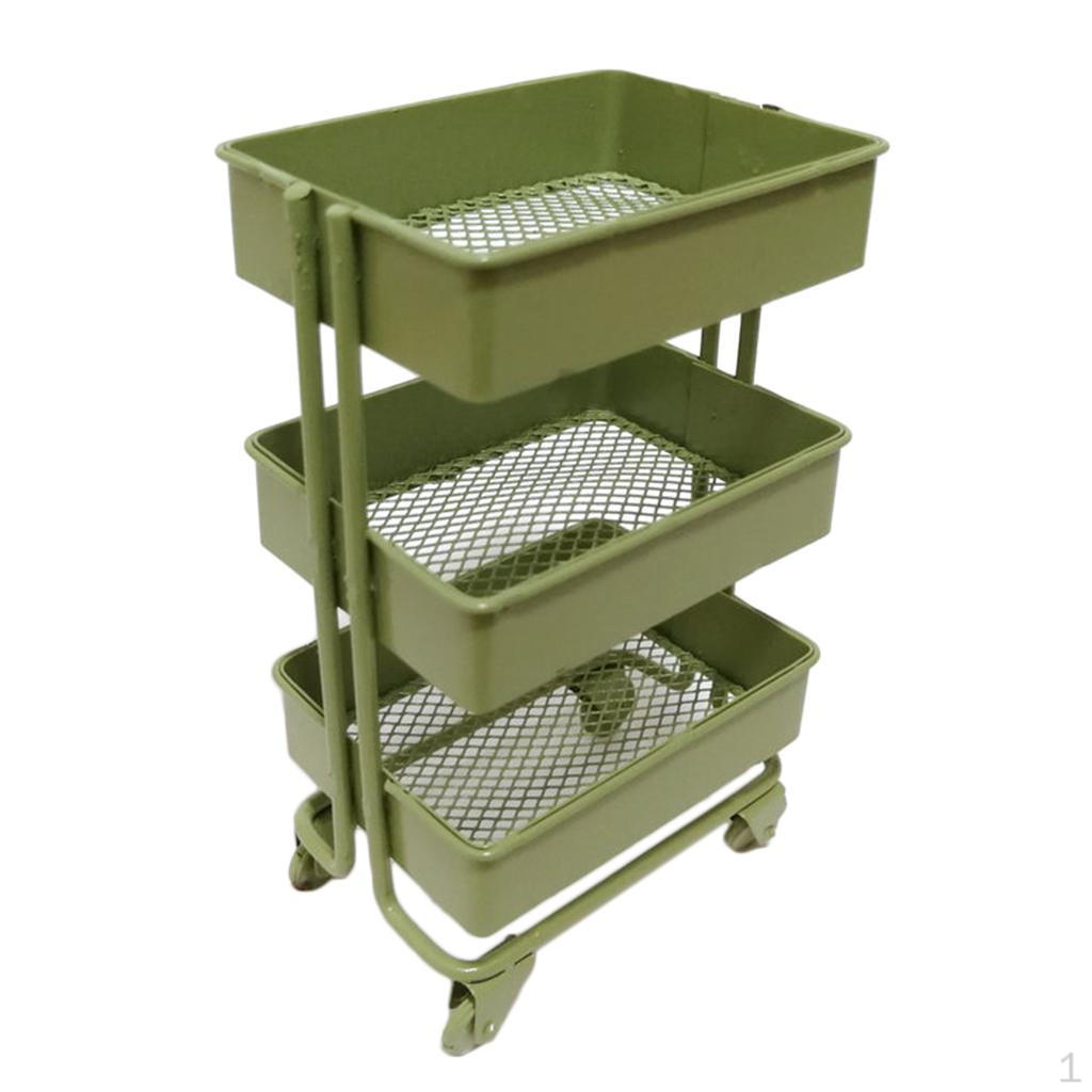 

1/12 Metal Storage Shelf Rack Dollhouse Kitchen Room Accessories DIY Green