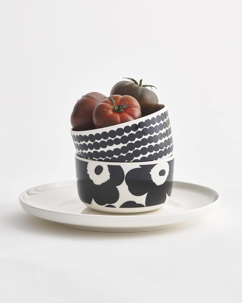 Marimekko bowl, 12.5cm, 500ml, deep bowl, SIIRTOLAPUUTARHA design, white x black, 063300 190 [Parallel import]