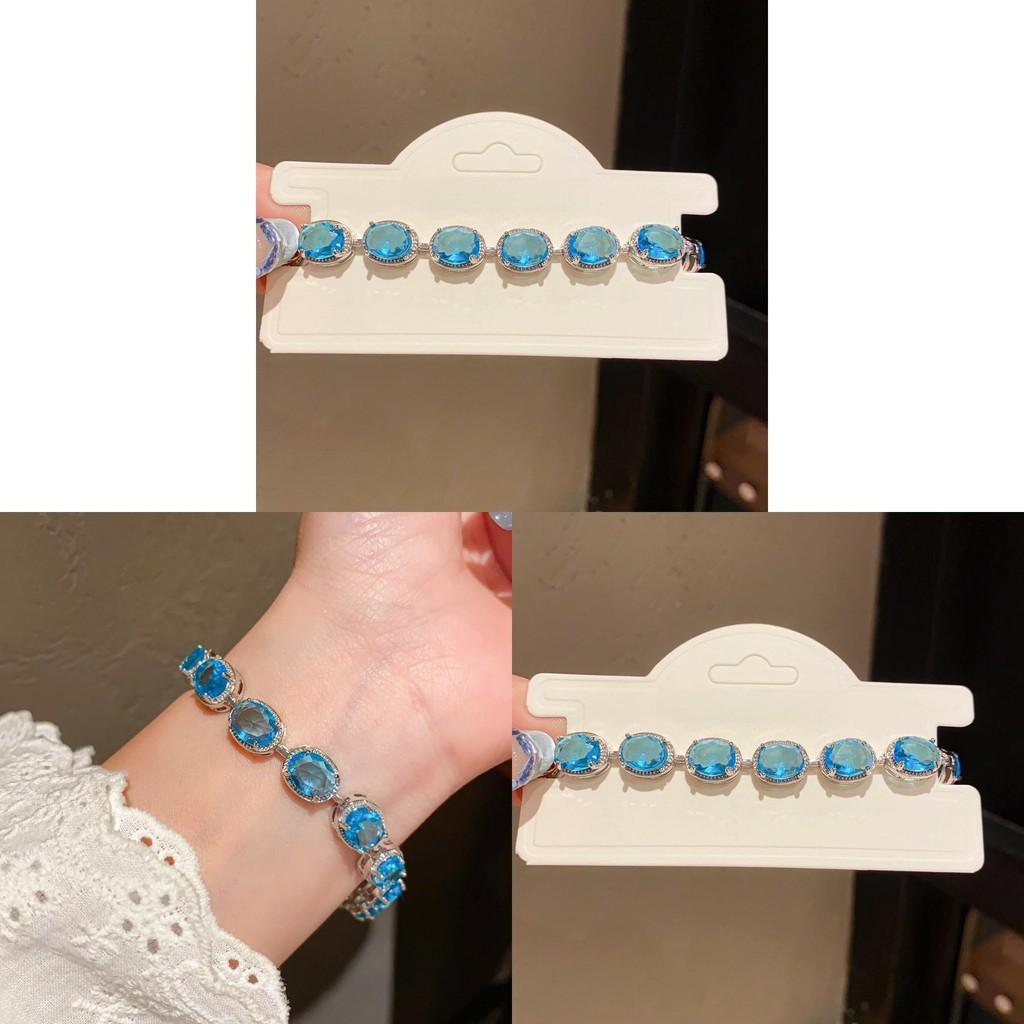 Zircon Oval Geometric Bracelet For Women Stylish Light Luxury Gift For Office And Casual