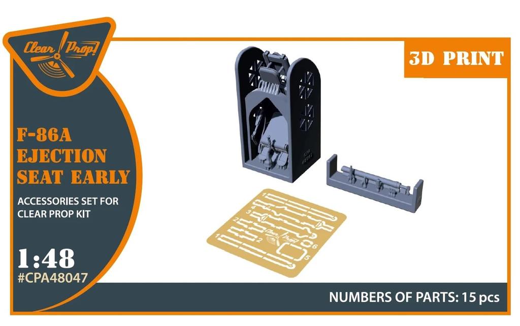 Clear North American Sabre Early Model Ejection Seat Clear Plastic Model Parts CPUA48047 Prop! 1/48 F-86A (for Prop) (Airplane)