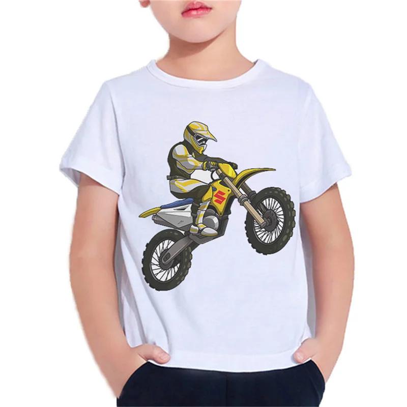 Motorcycle Harajuku 2D Boys Girls Teens Children's Clothes T Shirt Unisex Tees Short Sleeve Pullover Kids  Casual Wear Top