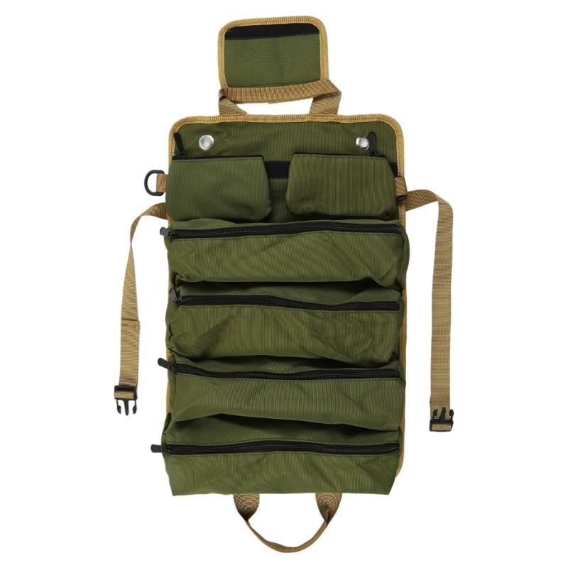 Multi-Purpose Roll Up Tool Bag Wrench Screwdriver Canvas Tool Carrying Organizer Bucket Car Wrap Roll Storage Case Pouch