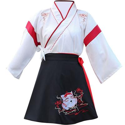 Anime Volpe Abbigliamento da Donna Abito Hanfu Completo Donna Lolita Ragazze Harajuku Top Nero Gonna Festa Costume Cosplay