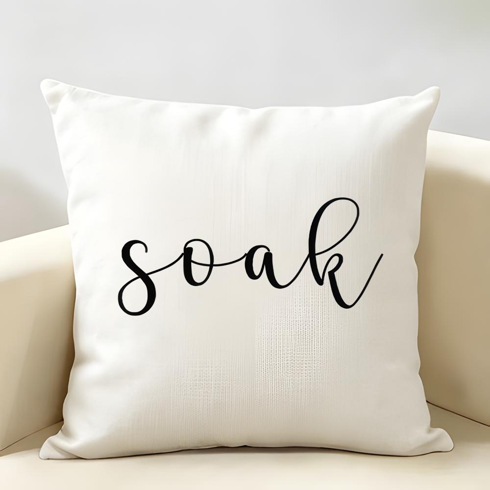 Finlay Noa Simple Words Ins Cushion Cover Natural Linen Organic Fabric DoubleSided Printing Room Sofa Decor Pillow Case