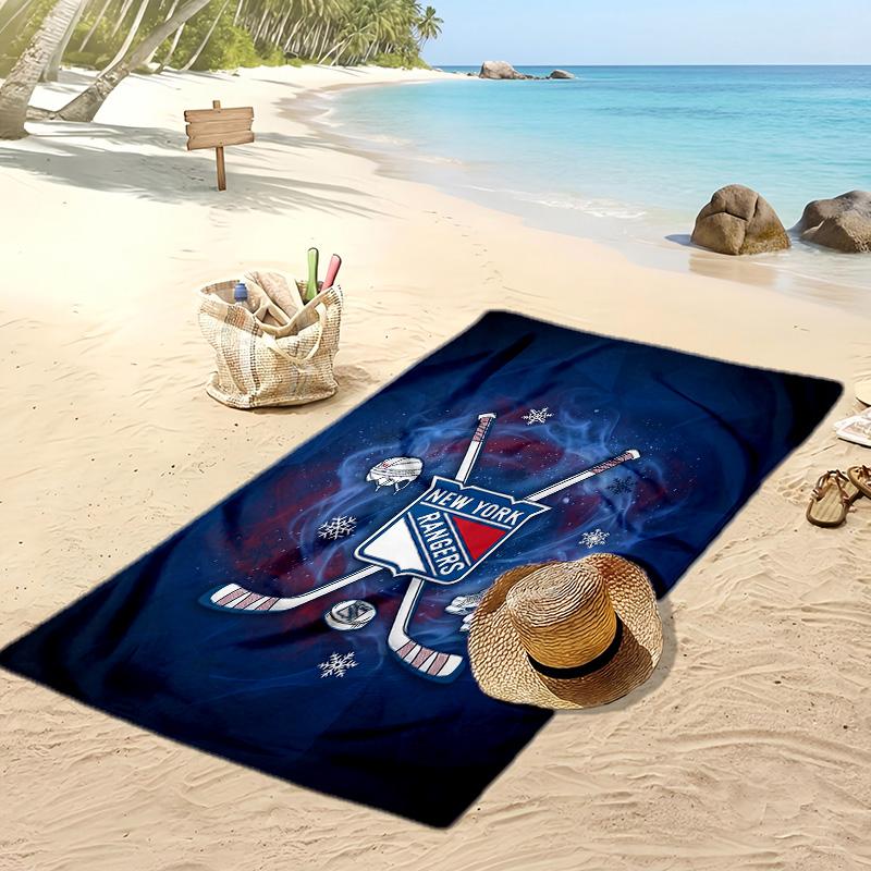 Asciugamano da Spiaggia Stampa New York Rangers Morbido Portatile Asciugatura Rapida?Asciugamano Asciutto Per Piscina Vacanza Estiva Sport all'Aperto