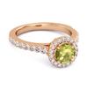 Peridot Round Halo Accents Ring -925 Sterling Silver Rose Gold Vermeil