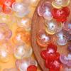 10pcs 22.6mm Acrylic Straight Hole Hollowed Out Three-petal Flowers Beads Mobile Phone Chain Hairpin Handmade Accessories