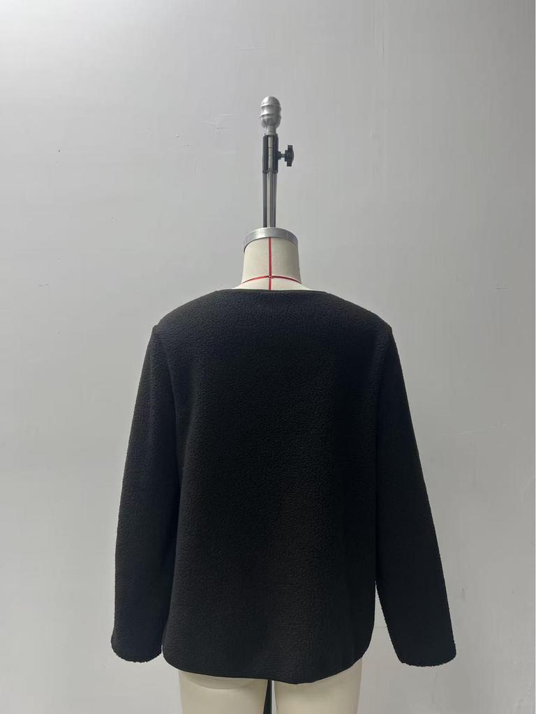 2025 Autumn/Winter Women's Fashion Casual Solid Color Cardigan Jacket