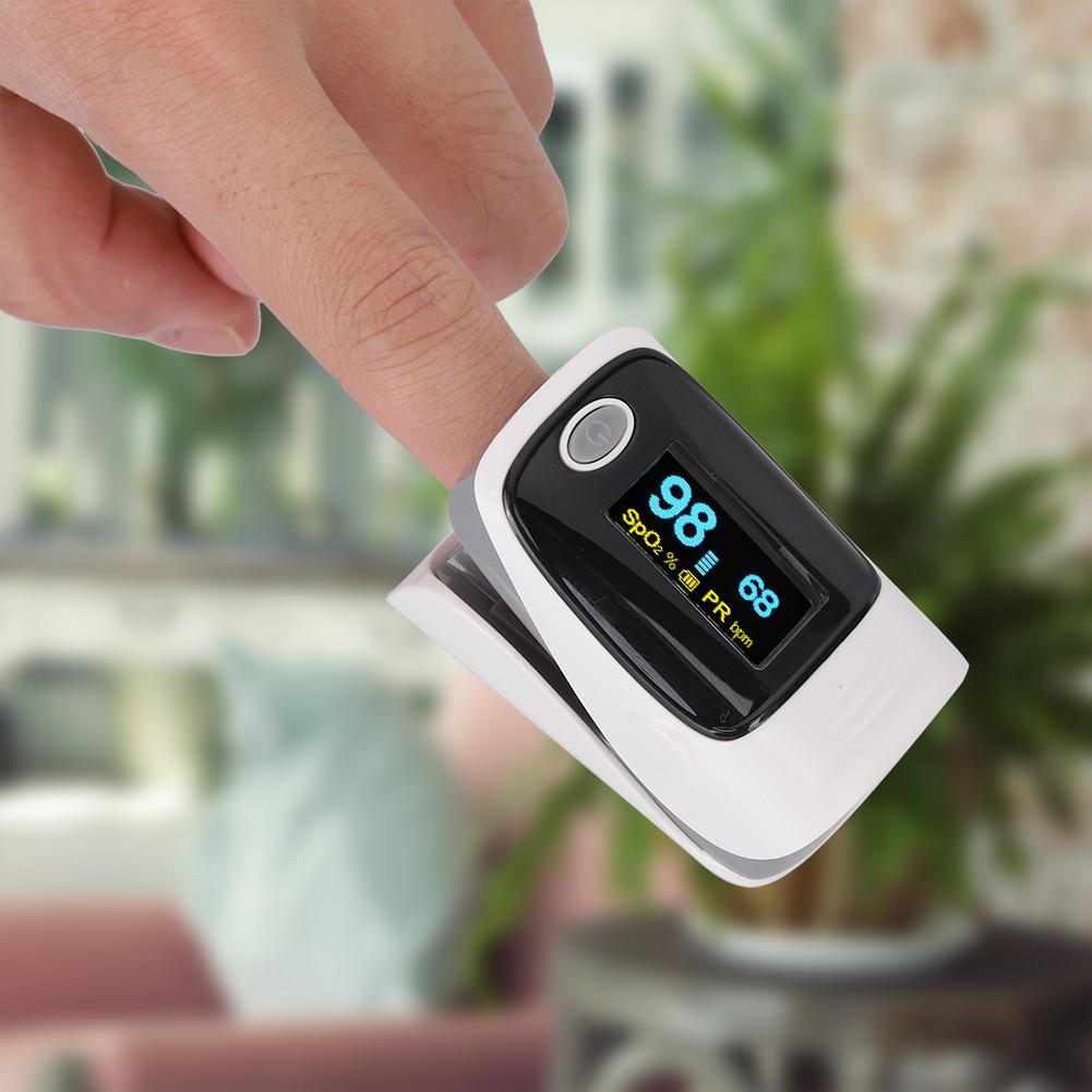 0,96 calowy Pulsoksymetr Palcowy Miernik Saturacji Krwi Tlenem Tester Oksymetrii Monitor Tętna Szary