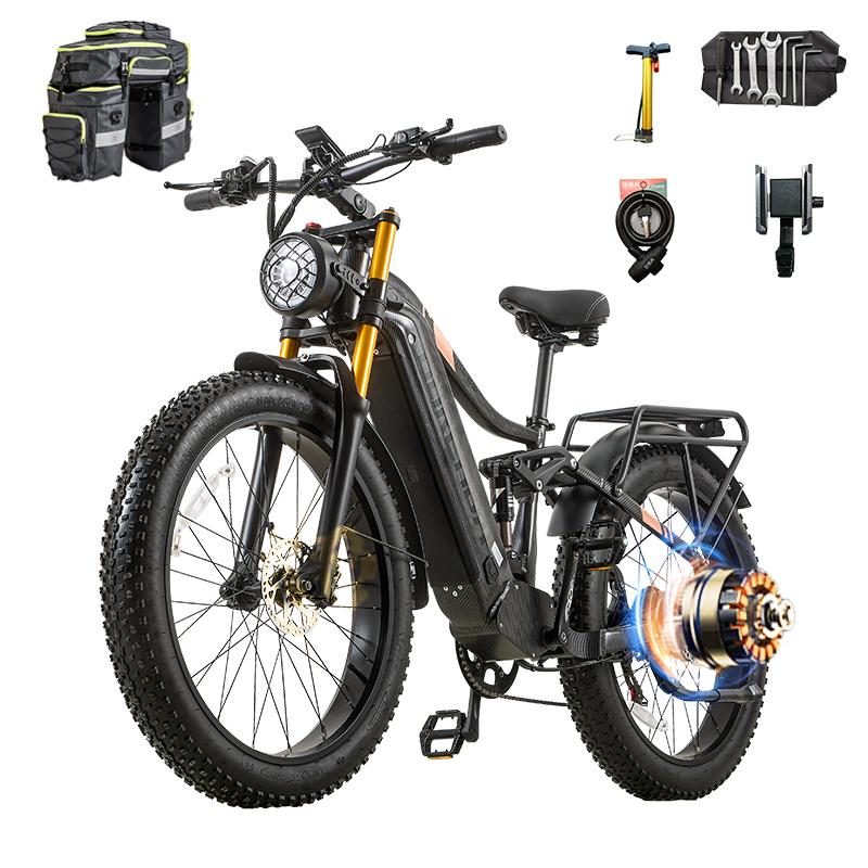 BURCHDA-HC26PRO electric bike for adults, 1500W motor, 48V 30AH battery, 26’ wide off-road tyres, mountain and snow electric bike, off-road bike