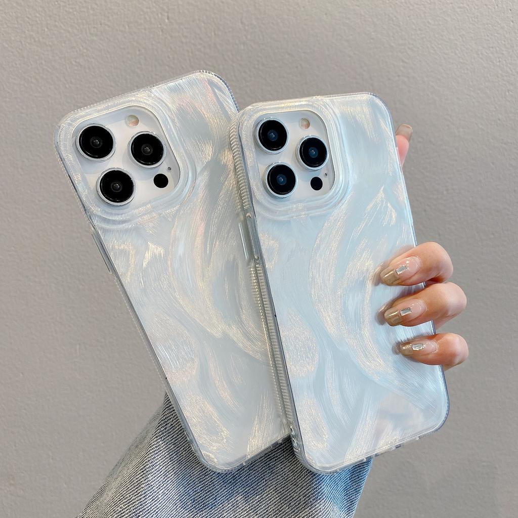 Applicable To IPhone15promax Premium Feather Shell Apple 16pro Silver Hard Shell 14 Protective Cover 13 12xr