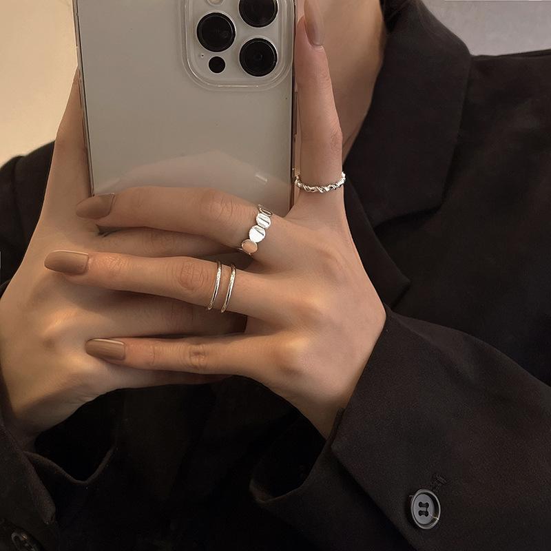 Koreanisches Zirkon-Liebesring-Set – luxuriöse, schlichte Statement-Ringe für einen vielseitigen Stil