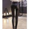 2022 Winter Warme Frauen PU Leder Samt Weibliche Hose Elastische Bleistift Dünne hosen Koreanische Mode Trend Schlanke Frauen Enge hose